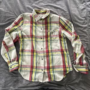 Toad & Co Shirt Womens Medium Bodie Dos Tartan Plaid Flannel Button Down Casual